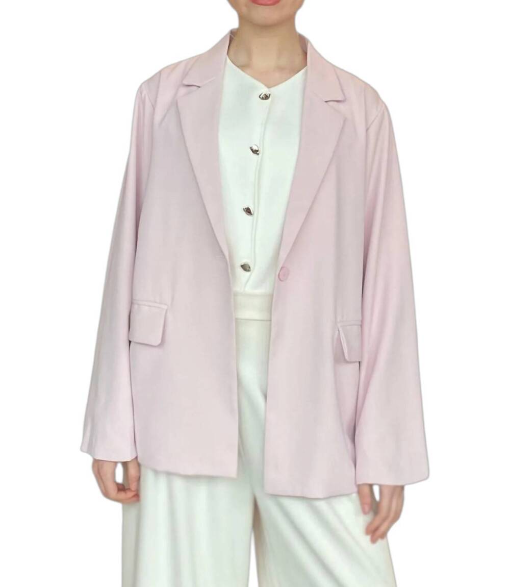NEW SUNDAY EDITION blushing single-breasted blazer in pink